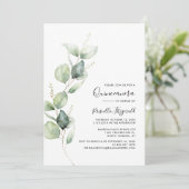 Invitation Eucalyptus Green Quinceanera 15e anniversaire (Debout devant)