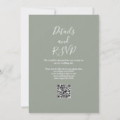 Invitation Eucalyptus Green Sage Green QR Code Mariage (Dos)
