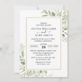 Invitation Eucalyptus Green Simple Mariage L008 (Devant)