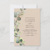 Invitation Eucalyptus Green Terracotta Elégant Mariage (Devant)