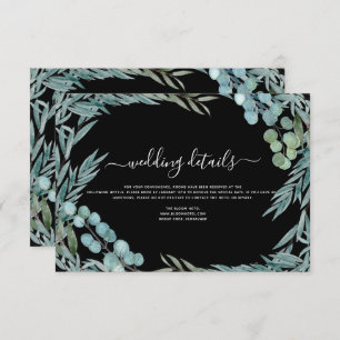 Invitation Eucalyptus Green Watercolor Détails du Mariage
