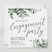 Invitation Eucalyptus Green Watercolor Party (Devant)