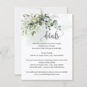 Invitation Eucalyptus Greenerife Succulent Détails Insérer un