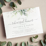 Invitation Eucalyptus Greenery Botanical Rehearsal<br><div class="desc">Beautiful rehearsal dinner Featuring watercolor eucalyptus and gold leaves. Perfect choice for spring and summer weddings.</div>