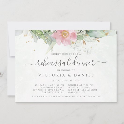 Invitation Eucalyptus Greenery Botanical Rehearsal (Devant)