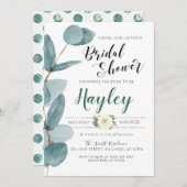 Invitation Eucalyptus Greenery Bridal Douche (Devant / Derrière)