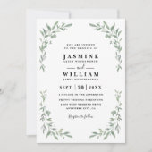 Invitation Eucalyptus Greenery Elegant Modern QR Code Wedding (Devant)