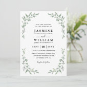 Invitation Eucalyptus Greenery Elegant Modern QR Code Wedding (Debout devant)