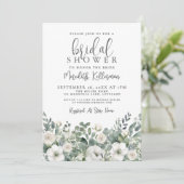 Invitation Eucalyptus Greenery Floral Bridal Shower (Debout devant)