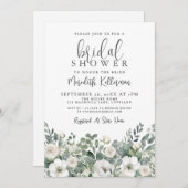 Invitation Eucalyptus Greenery Floral Bridal Shower (Devant / Derrière)