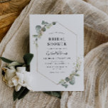 Invitation Eucalyptus greenery geometric bridal shower<br><div class="desc">watercolor eucalyptus foliage and an elegant frame. The design features a frame and hand painted watercolor flowers. The text and colors can be personalized.</div>