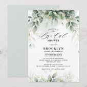 Invitation Eucalyptus Greenery Gum Botanique Douche nuptiale (Devant / Derrière)