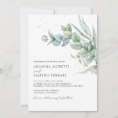 Invitation Eucalyptus Greenery Mariage avec RSVP (Devant)