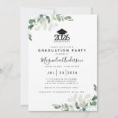 Invitation Eucalyptus Greenery Photo Graduation Party (Devant)