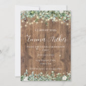 Invitation Eucalyptus Greenery & String Lights Graduation (Devant)