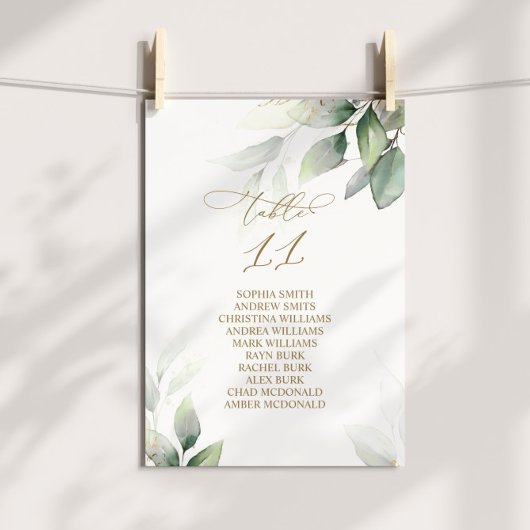 Invitation Eucalyptus Greenery Tableau Numéro 11 Tableau de s