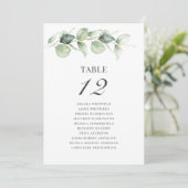 Invitation Eucalyptus Greenery Tableau Numéro 12 Tableau de s (Debout devant)