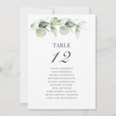 Invitation Eucalyptus Greenery Tableau Numéro 12 Tableau de s (Dos)