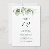 Invitation Eucalyptus Greenery Tableau Numéro 12 Tableau de s (Devant)