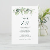 Invitation Eucalyptus Greenery Tableau Numéro 12 Tableau de s (Debout devant)