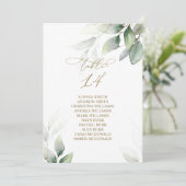 Invitation Eucalyptus Greenery Tableau Numéro 14 Tableau de s (Debout devant)