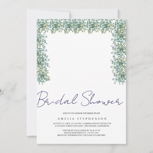 Invitation eucalyptus greenery wedding (Devant)
