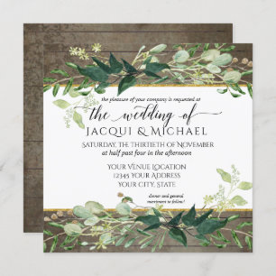 Invitation Eucalyptus Grove Foliage Rustic Winery Mariage