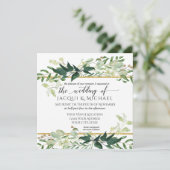 Invitation Eucalyptus Grove Greenery Rustic Winery Mariage (Debout devant)