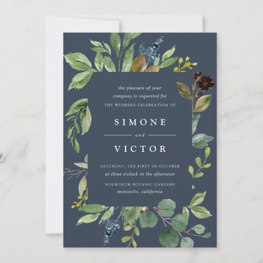 Invitation Eucalyptus Grove | Mariage botanique vert et marin (Devant)