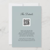 Invitation Eucalyptus Holly Berries Code QR Mariage RSVP (Dos)