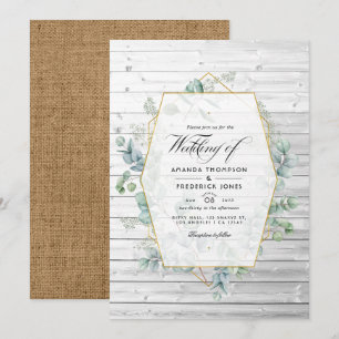 Invitation Eucalyptus Jardin géométrique rustique Invitat de 