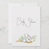Invitation Eucalyptus Koala Ours Et Joey Baby shower (Dos)