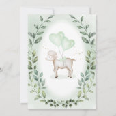 Invitation Eucalyptus Lamb Bébé Moutons Christening Baptême (Dos)