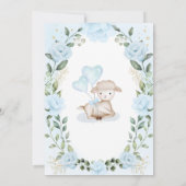 Invitation Eucalyptus Lamb bleu Baby shower garçon (Dos)
