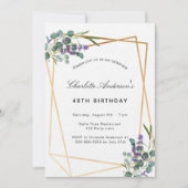 Invitation Eucalyptus lavande anniversaire de luxe géométriqu (Devant)