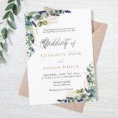 Invitation Eucalyptus lavande script luxe mariage