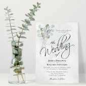 Invitation Eucalyptus & Lavender Bouquet Rustique Boho Mariag