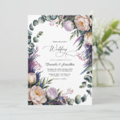 Invitation Eucalyptus, Lavender & Champagne Blush Wedding (Debout devant)