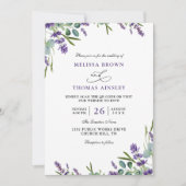 Invitation Eucalyptus Lavender Elegant Budget QR Code Wedding (Devant)