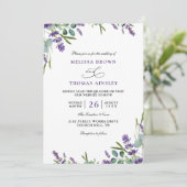 Invitation Eucalyptus Lavender Elegant Budget QR Code Wedding (Debout devant)