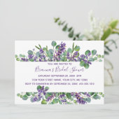 Invitation Eucalyptus Lavender Fête des mariées verte (Debout devant)