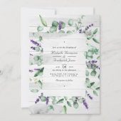 Invitation Eucalyptus Lavender Green Code QR RSVP Mariage (Devant)