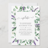 Invitation Eucalyptus Lavender Mariage de verdure mise à jour (Devant)