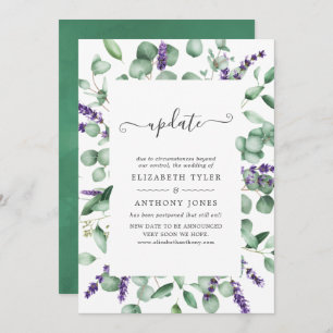 Invitation Eucalyptus Lavender Mariage de verdure mise à jour