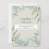 Invitation Eucalyptus Leaf Woods Deer Fox Baby Virtual Douche (Dos)