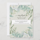 Invitation Eucalyptus Leaf Woodsy Foliage bébé Douche virtuel (Dos)