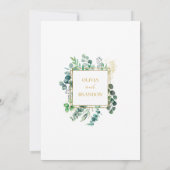 Invitation Eucalyptus Leaves & Gold Frame Watercolor Wedding (Dos)