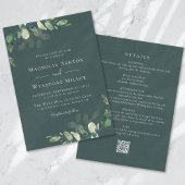 Invitation Eucalyptus Lin vert tout en un Mariage