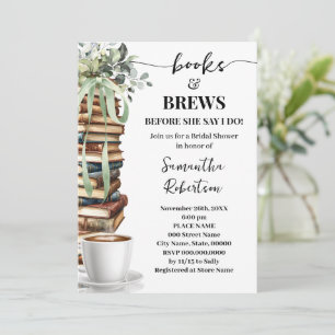 Invitation Eucalyptus Livres & Boissons Coffee Baby Shower nu