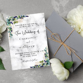 Invitation Eucalyptus marbre vert élégant mariage